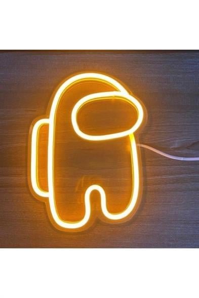 Among Us Neon Işıklı Duvar Tabelası - Dekoratif Renkli LED Duvar Aydınlatması (Pleksi Zemin)