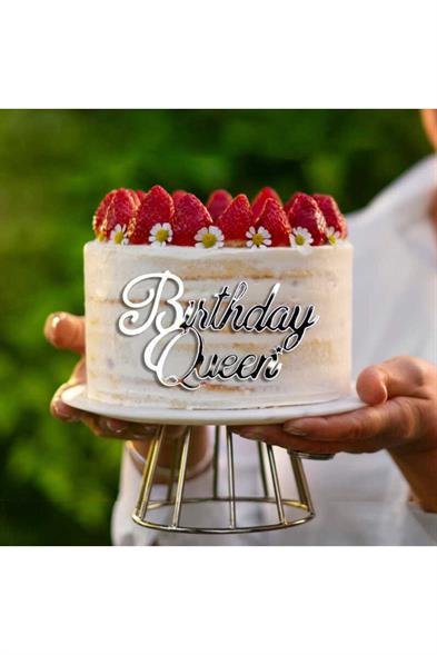 Birthday Queen Ayna Pleksi Yazı – Doğum Günü Pastası & Organizasyon Dekoru