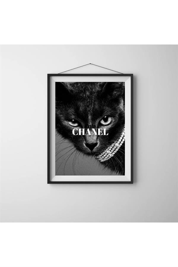 Chanel Kedisi Kanvas Tablo