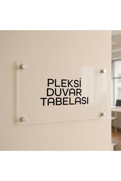 Dekoratif Pleksi Tabela (Standoff Vidalı) – 30x20 cm Şeffaf